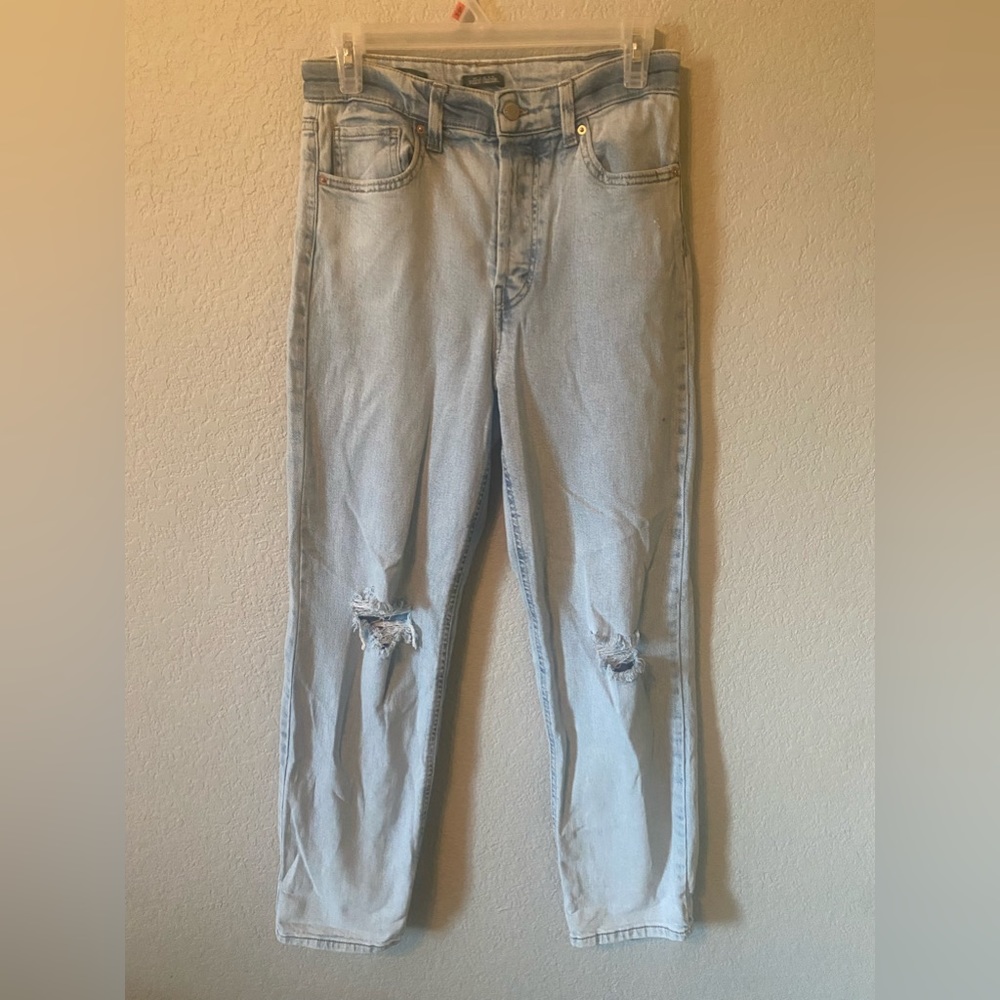 Wild Fable super high-rise straight leg light wash ripped jeans